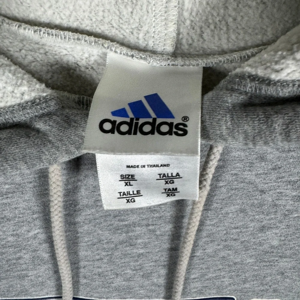 Adidas Vintage Y2K 3 Stripe Brand Hoodie XL Heavyweight Center Zip Pocket 2000s